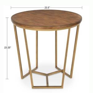 lot 55007 image: Kate and Laurel Solvay Wood and Metal Side Table