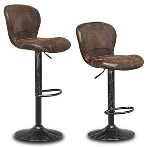 lot 55012 image: Costway Set of 2 Adjustable Swivel Bar Stool hot-stamping cloth