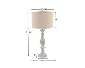 lot 55016 image: Bernadate Whitewash 31 Inch Table Lamps - Set of 2