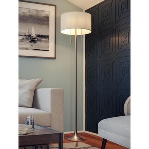 lot 55025 image: Kent 61-inch Brushed Steel Floor Lamp- Retail$148.99