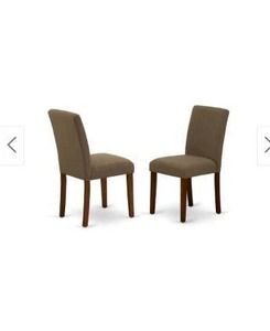 lot 55041 image: Parson Chairs in Coffee Linen Fabric (Number of Chairs 2 Option)- Retail$432.99
