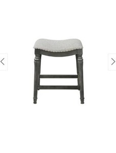 lot 55046 image: Copper Grove Barmstedt Grey Counter Stool with Saddle Seat - Retail$101.99