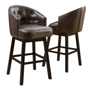 lot 55057 image: Ogden 31-inch Bonded Leather Swivel Barstool (Set of 2) by Christopher Knight Home- Retail$289.99