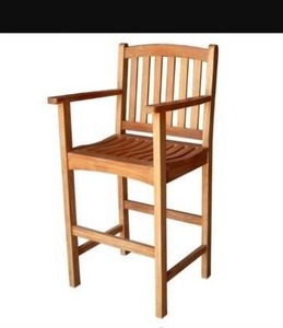 lot 55066 image: International Caravan Royal Tahiti Bar-Height Folding Arm Chair Set of 2