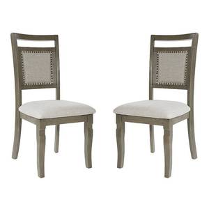 lot 55069 image: OSP Designs Palma Dining Chair 2CTN in Antique Grey Finish