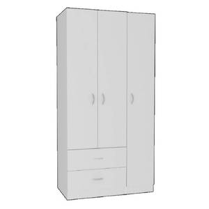 lot 55077 image: Austral 3 Door Armoire in White