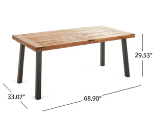 lot 55087 image: Tustin Outdoor AcaciaWicker Dining table by Christopher Knight Home