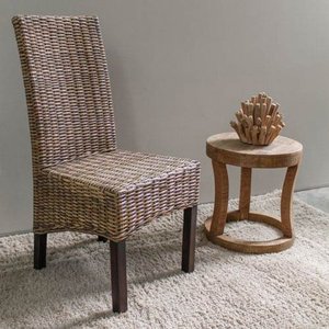 lot 55204 image: International Caravan Java Rattan Mahogany Dining Chair- Retail$108.99