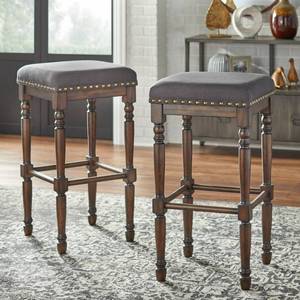lot 55205 image: Lifestorey Grafton 30-inch Turned Leg Stools (Set of 2)- Retail$142.99
