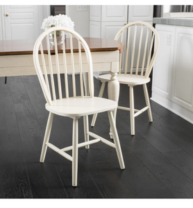lot 55211 image: Countryside High Back Spindle Wood Dining Chair Set of 2 by Christopher Knight Home - Antique White