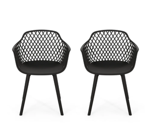 lot 55218 image: Poppy Outdoor Modern Dining Chair (Set of 2) by Christopher Knight Home