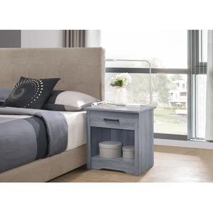 lot 55224 image: Hudson 1-drawer Nightstand - Light Grey