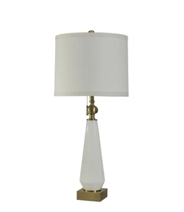 lot 55231 image: StyleCraft Jane Seymour White Table Lamp - White Hardback Fabric Shade