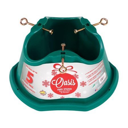 lot 4727 image: Oasis 9708421 5 ft. Plastic Green Christmas Tree Stand