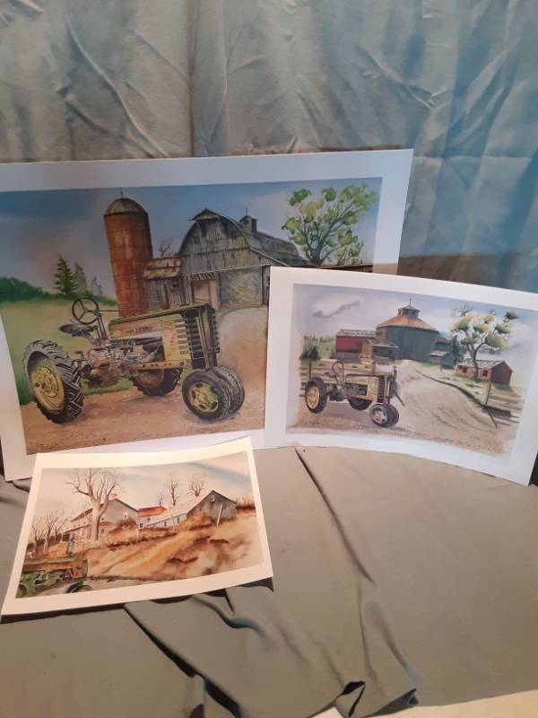 lot 4788 image: Lot of 3 John Deere Tractor Paint Prints