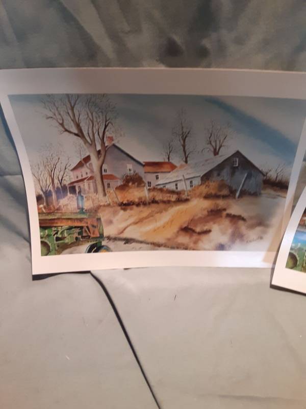 lot 4789 image: Set of 2 Identical Fuji Prints John Deere Tractor