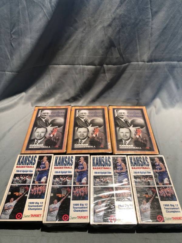 lot 4825 image: Kansas University Basketball VHS Tapes Location Shelf 3