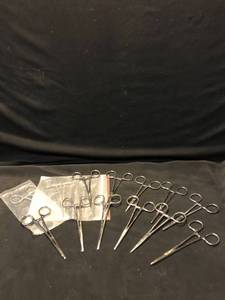 lot 1409 image: Lot of 13 Straight Tip Hemostats Location Shelf 7