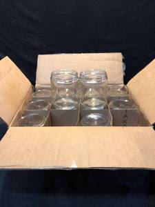 lot 7872 image: Lot of 12 Glass Jars without Lids Location Shelf 6