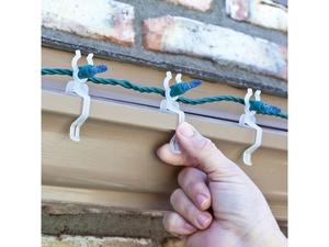 lot 77461 image: Lot Of 6 Simple Living Smart Light Universal Light Hanger Clips White Polypropylene 300 count