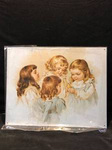 lot 77481 image: Metal 17��x12�� Poster of 4 Girls and Mouse Location Near Shelf 6
