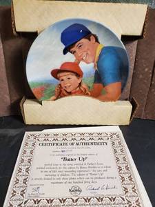 lot 77492 image: Batter Up. by Betsy Bradley. Decorative Plate with Certificate