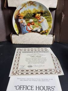 lot 77493 image: Office Hours. By Jeanne Down. Decorative Plate. with Certificate