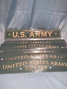 lot 80409 image: Lot of 11 U.S. Army Metal Signs Lot of Seven Columbia - Seperate