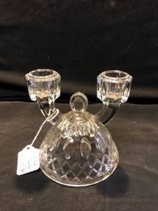 lot 80479 image: Tradition Twin Candle Holder Imperial Glass Company Location Shelf 4
