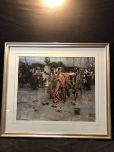 lot 80496 image: Richard Schmid Carriage in Front of Plaza Hotel Print Framed Location Near Shelf 6