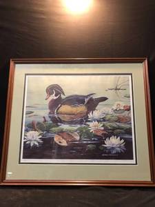 lot 80497 image: Jan Marlin McGuire Offical Print Framed and Crested Location Near Shelf 6