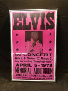 lot 80499 image: Framed Elvis Concert Poster Location Near Shelf 6