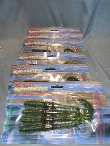 lot 4934 image: Six 4-Packs of Ray Scotts Lighted Soft Bait 6 Inch Wicked Wired Fishing Worms Location Shelf 2