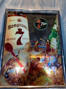 lot 4963 image: Seagrams and 7-UP Framed Mirror Sign Location Shelf 2