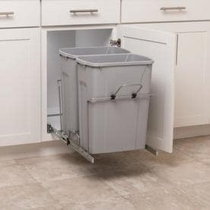lot 24383 image: Simply Put 35-Quart Plastic Pull Out Trash Can