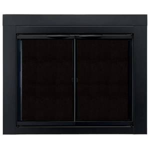 lot 25176 image: Pleasant Hearth AN-1010 Alpine Fireplace Glass Door, Black, Small
