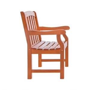 lot 25184 image: VIFAH V211 Outdoor Wood Arm Chair, Natural Wood Finish, 25 by 24 by 36-Inch