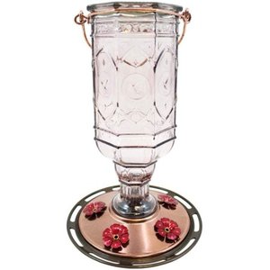 lot 35332 image: Lot of 3 More Birds Amethyst Jewel Hummingbird Feeder, Glass Bottle, 5 Feeding Ports and 20-Ounce Nectar Capacity