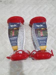 lot 35343 image: LED StyleSelections Solar Powered Bird Feeder, Lot of 2