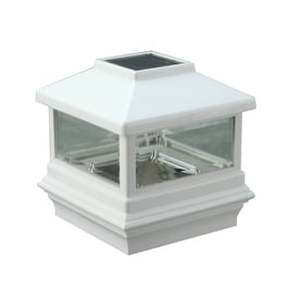 lot 35349 image: Maine Ornamental White Glass and Plastic Solar Post Cap Light (Common 5-in x 5-in Actual 5-in x 5-in)