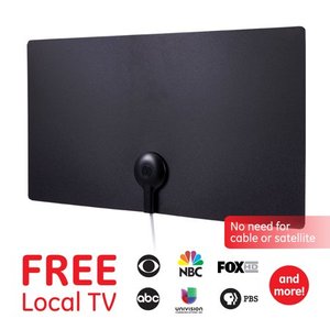 lot 35351 image: General Electric 33678 Ultra Edge Series Flat Amplified Indoor Antenna, Black