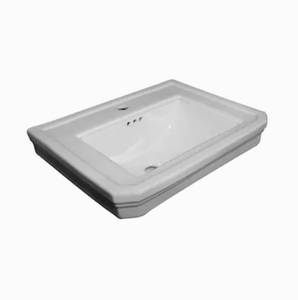 lot 38609 image: Barclay Drew 610 Wall-Hung Basin White Wall-Mount Rectangular Bathroom Sink with Overflow Drain (18.75-in x 24.12-in)