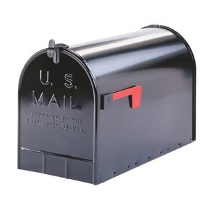 lot 41211 image: Gibraltar Extra Large Steel PostMount Mailbox Black