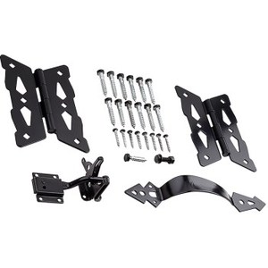 lot 41255 image: (Missing Hardware)National Manufacturing & Spectrum Brands HHI 257846 Decorative Butterfly Gate Kit, Black