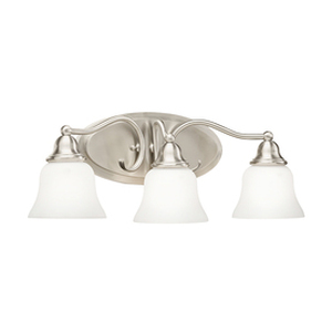 lot 48008 image: Kichler Lighting 3-Light Satin Nickel LED Bathroom Vanity Light