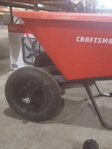 lot 48012 image: Craftsman Wheelbarrow, Missing Wheel Pin, Damage to Body