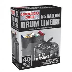 lot 48023 image: Contractors Choice 40-Count 55-Gallon Outdoor Trash Bags