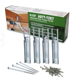 lot 15967 image: 3 Mitek Adjustable Deck Tension Tie Kits For 2x8 2x10 2x12 Joists Deck Build