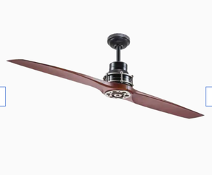 lot 24387 image: Kichler 56 Ceiling Fan Satin Black Finish With Antique Pewter Accents Rosewood Finish Blades #0747613