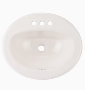 lot 24403 image: Aquasource 0289798 4 Centerset Faucet Holes Drop-in Sink Lavabo